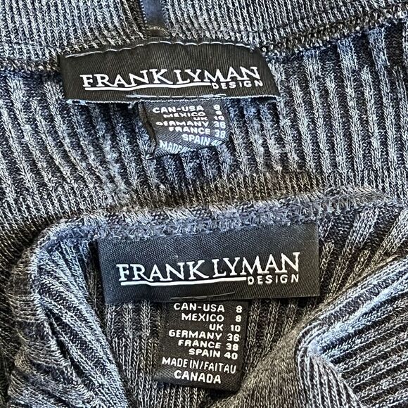 FRANK LYMAN Open Front Textured Knit Cardigan + Tank Top Set Gray Asymmetrical 8 - Picture 4 of 6